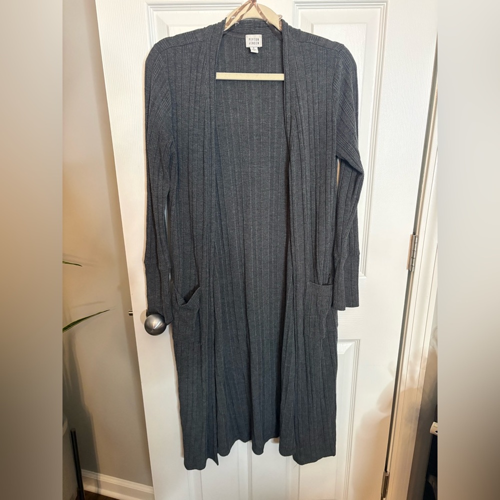 Peyton Jensen Gray Cover Up Cardigan Duster, Size S